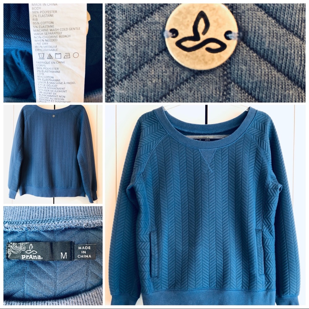 *PRANA Quilted Long Sleeved Sweatshirt (M) (EUC!)*